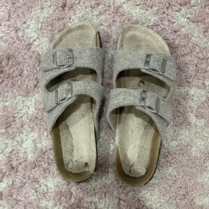 Gray Double Strap Sandals